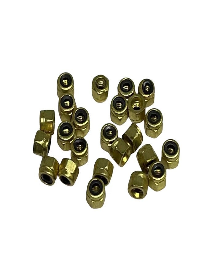 LEEFAI 24 Pcs Gold Fingerboard Self Lock Nuts for Fingerboard Trucks-Upgraded Nylon Insert - Image 1